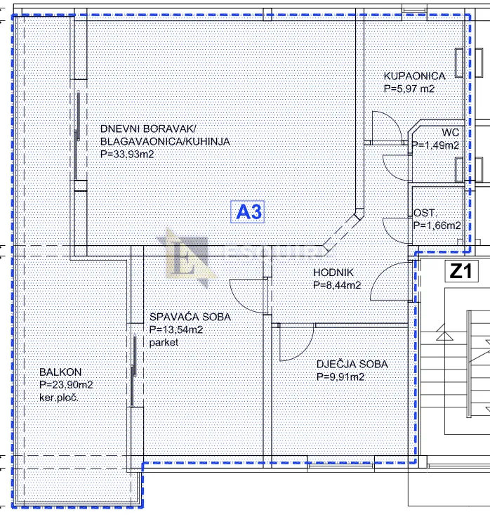 privlaka - dvosoban stan a3 na 1. katu - 89m2 - slika 45