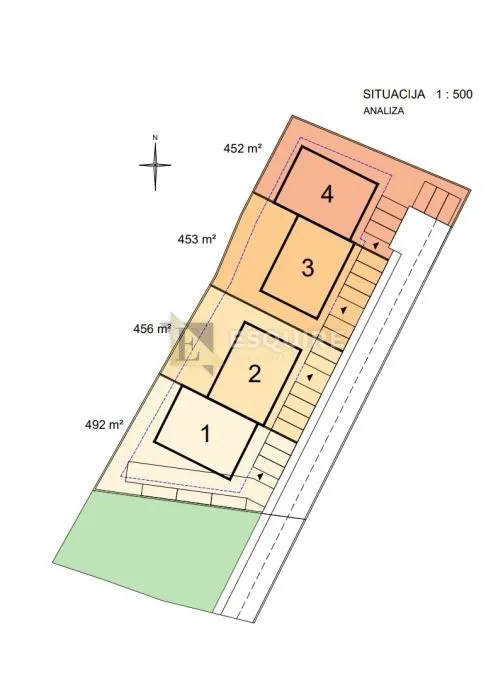 ZADAR - NIN Građevinsko zemljište za gradnju 4 stambene zgrade