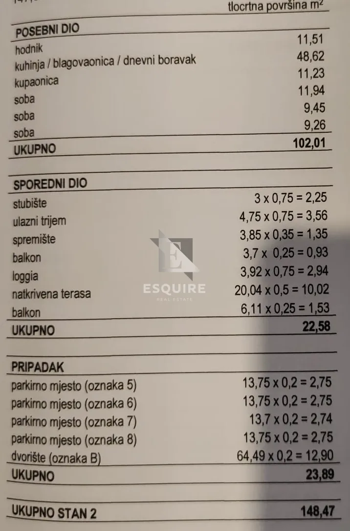 bibinje - prilika trosoban stan s 4 parkirna mjesta, mogućnost podjele u dva stana - 149m2 - slika 19