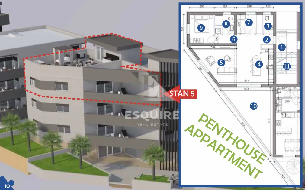 zadar - sukošan - a-s5 - dvosoban penthouse 100m od plaže - 111m2 - slika 25