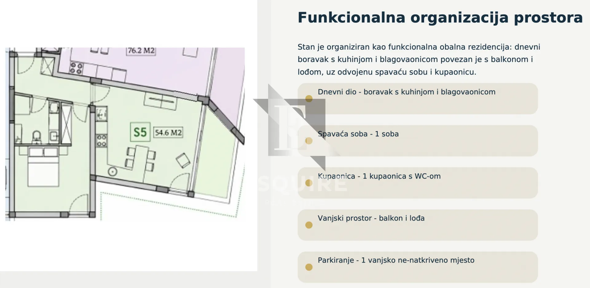 privlaka - lux novogradnja 1. red do mora - jednosoban stan s5 na 1. katu - 55m2 - slika 6