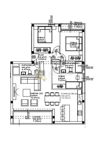 zadar - sukošan trosoban penthouse s6 na 2. katu od 84 m2!! - slika 30