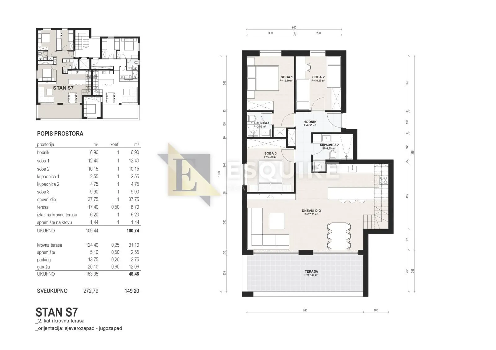 diklovac - luksuzan trosoban penthouse, garaža - 155m2 - slika 19