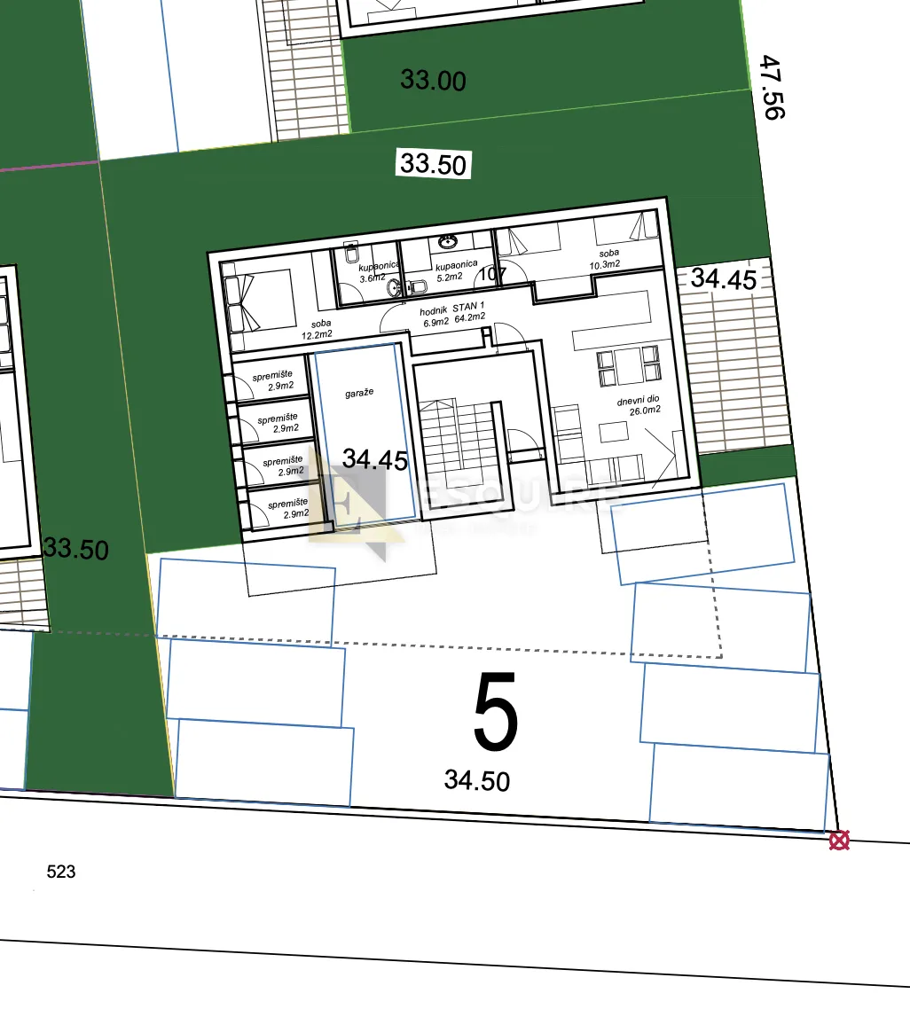 petrčane – zg5 jednosoban stan s2 na 1. katu, svega 650 m od mora! - slika 31