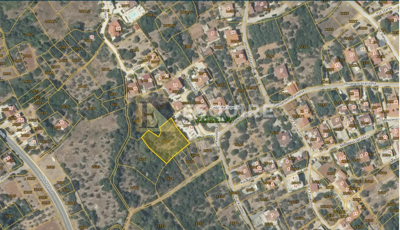 ždrelac - pašman građevinsko zemljište - 1199m2 - slika 2