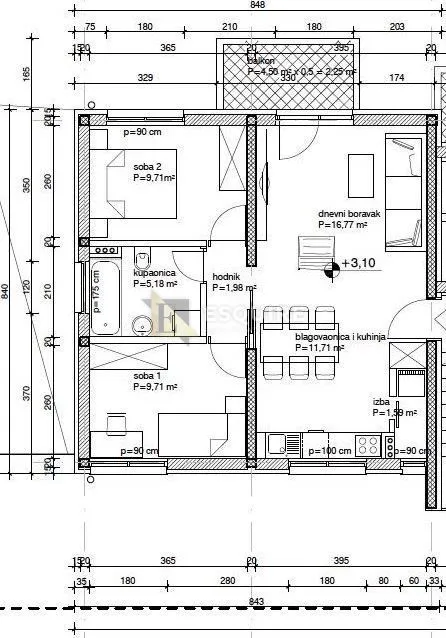 diklovac - dvosoban stan na 1. katu + garaža - 76m2 - slika 21