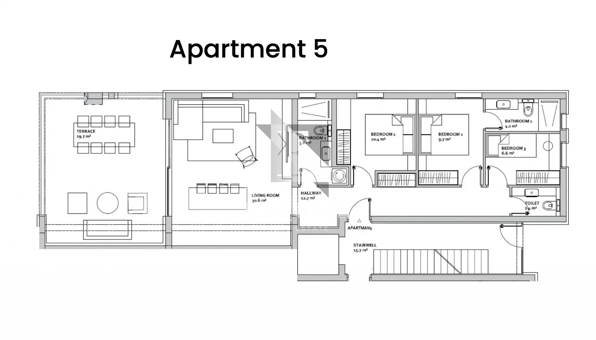 zadar - diklo - trosoban penthouse stan s5 1. red do mora - 180m2 - slika 12