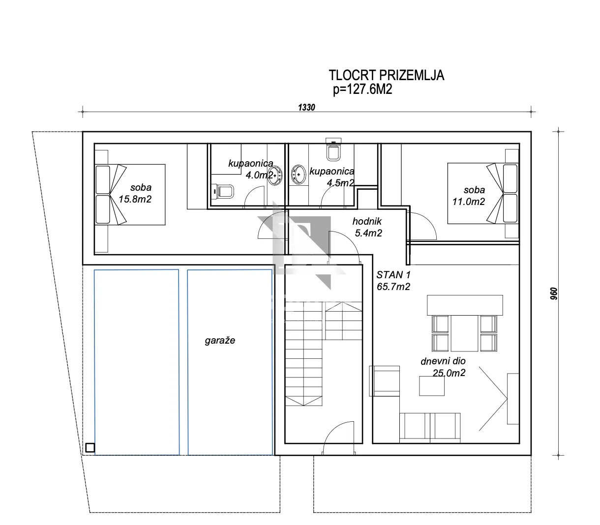 petrčane – zg3 dvosoban stan s1 s privatnim vrtom u modernom manjem kompleksu, svega 650 m od mora! - slika 25