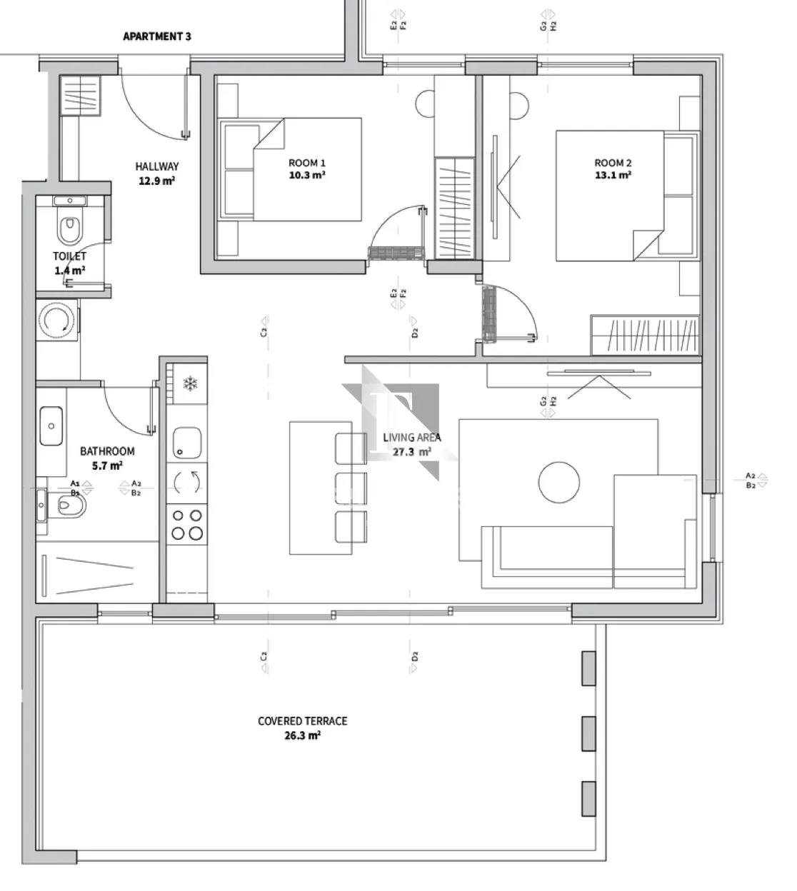 zaton - dvosoban stan a3 1. red do mora - 102m2 - slika 12