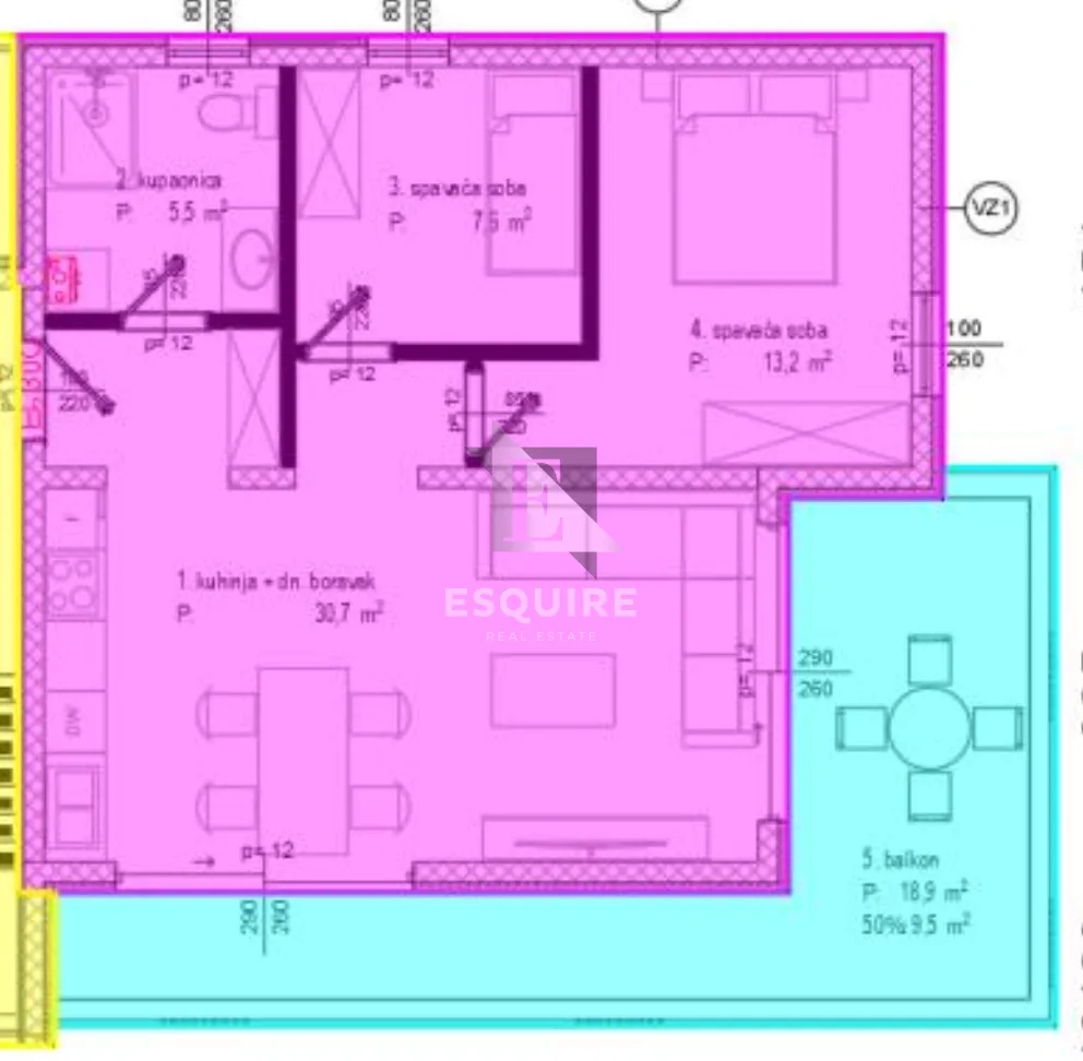 zadar - diklo dvosoban stan s7 ii red do mora - 95m2 - slika 32