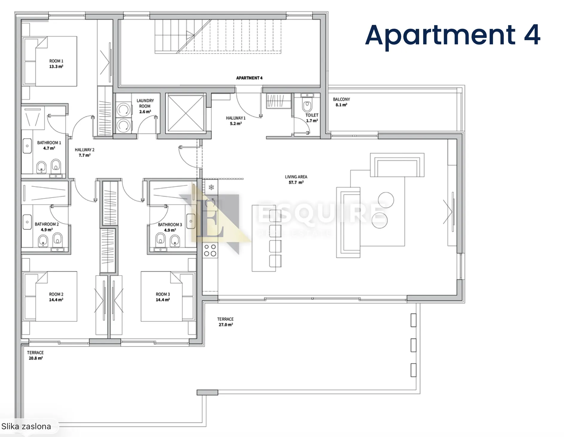 zaton - trosoban penthouse 1. red do mora - 225m2 - slika 11