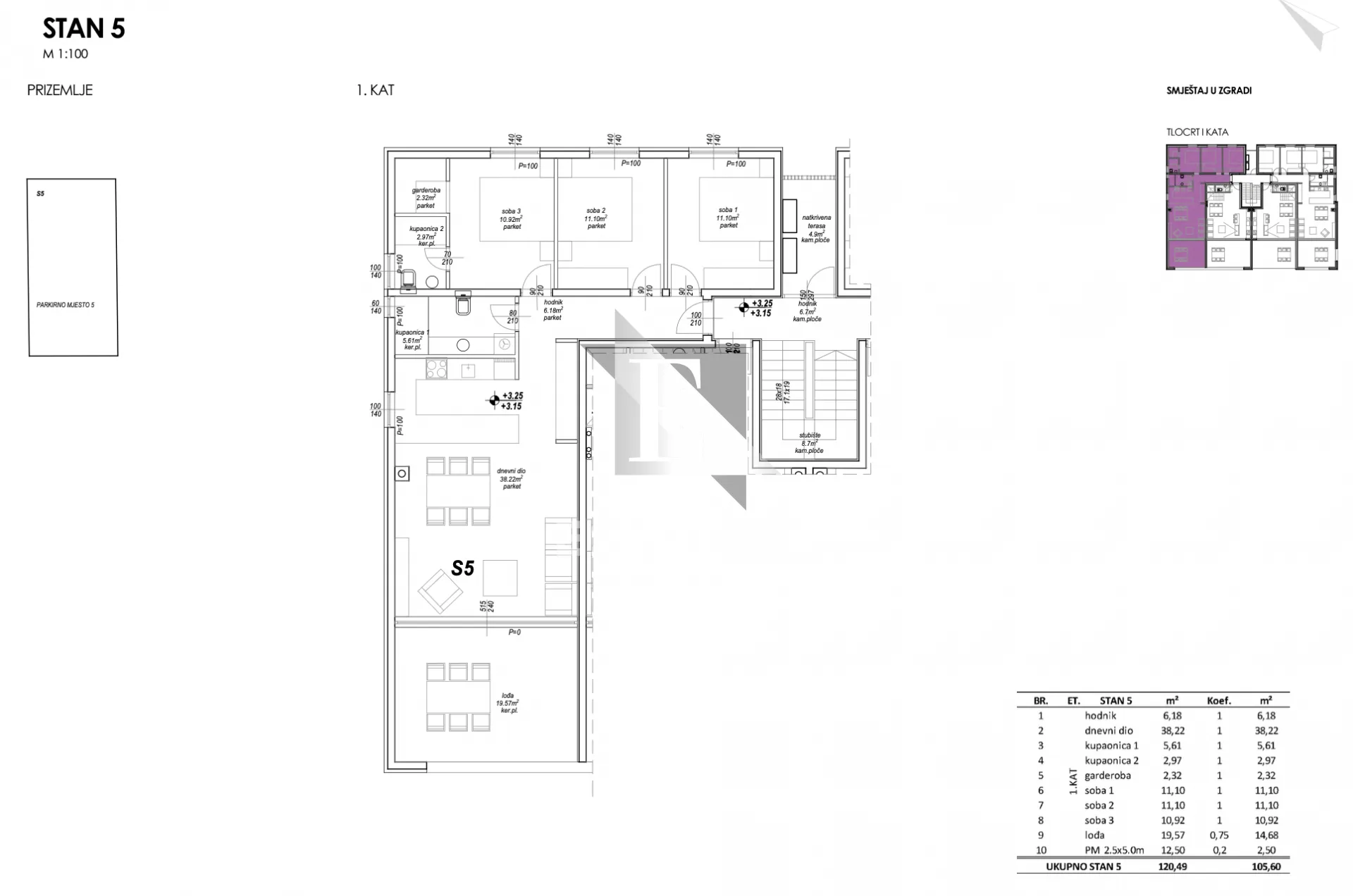 privlaka - trosoban stan s5 na 1. katu, useljivo - 106m2 - slika 24