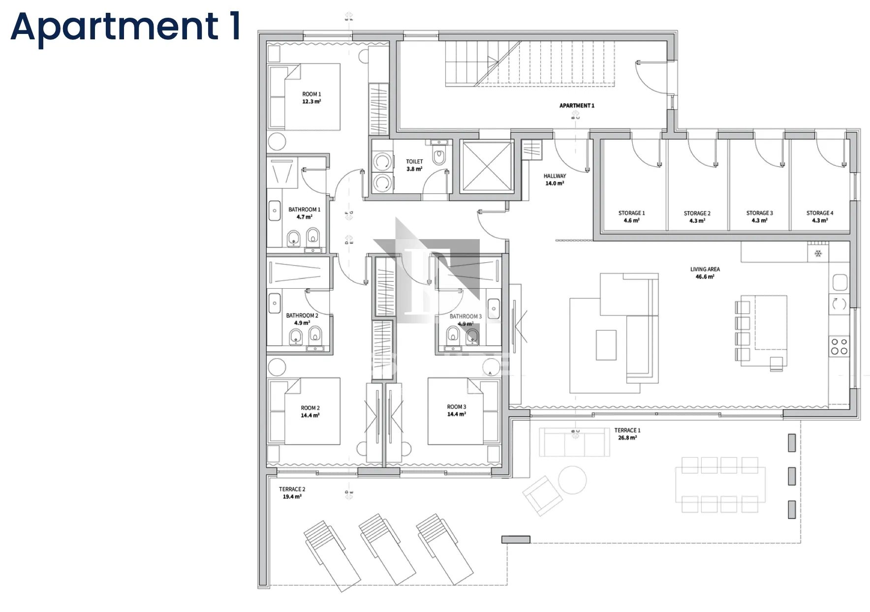 zaton - trosoban stan a1 u prizemlju s bazenom - 223m2 - slika 13