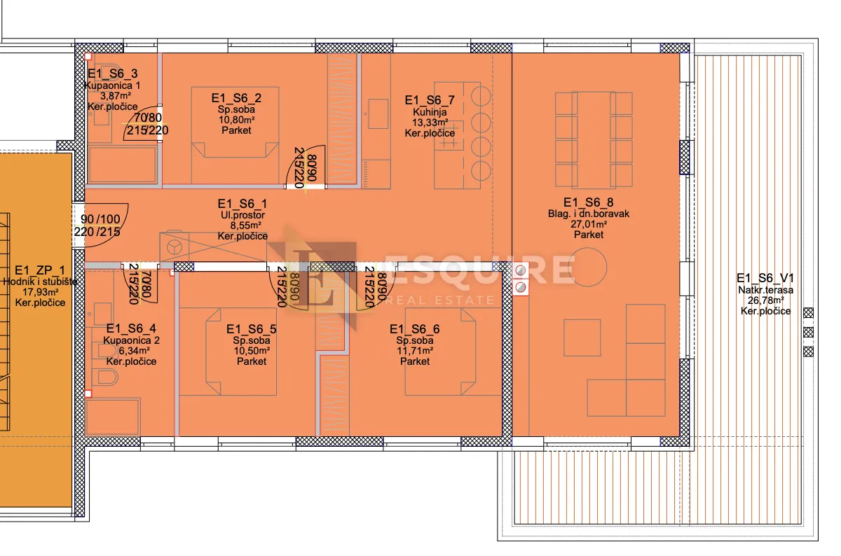 privlaka - sabunike stan s6 - trosoban stan 110m2 - slika 4