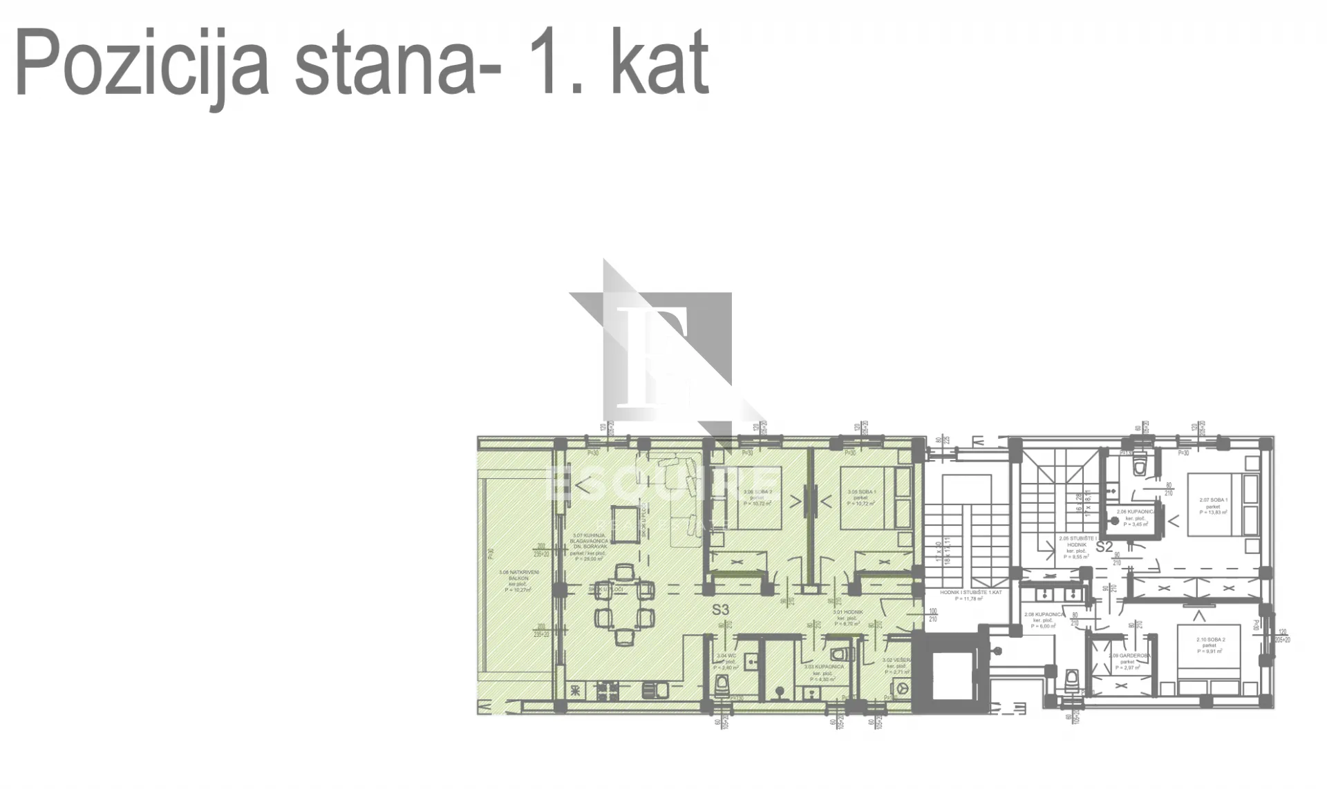 kožino - luksuzni dvosoban stan s3 s panoramskim pogledom na 1. katu - 79m2 - slika 23