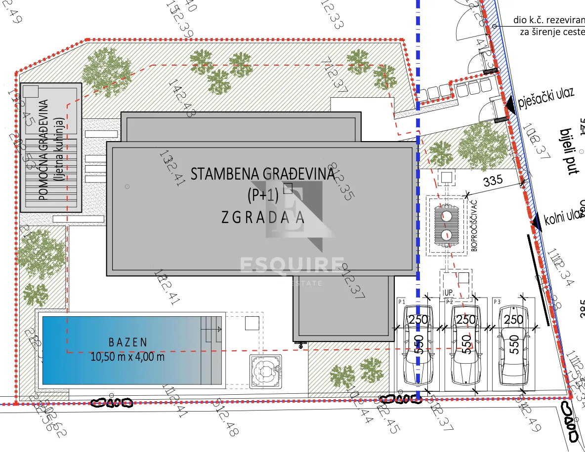 zaton - nin, građevinsko zemljište od 624 m2 sa gotovim projektom i dozvolom za vilu s bazenom!! - slika 1