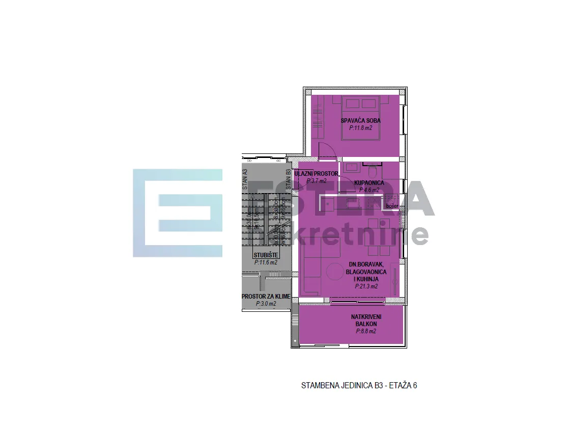 apartman 62 m2 prodaja sveti filip i jakov, pogled na more, 2s, 2.kat , parking, vrt, balkon - slika 12
