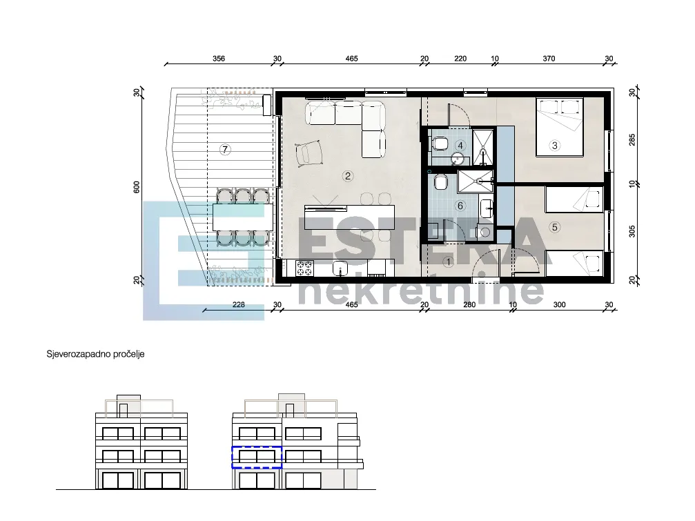 prodaja apartman, prvi red uz more, pogled, 69,60 m2 a3 - slika 3