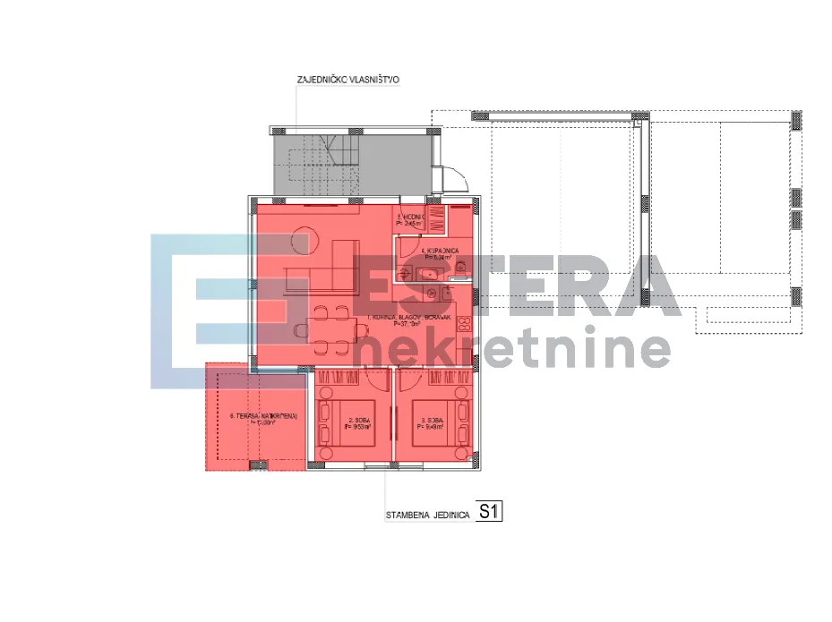 apartman prodaja petrčane s1, bazen i vrt, 3s - slika 10