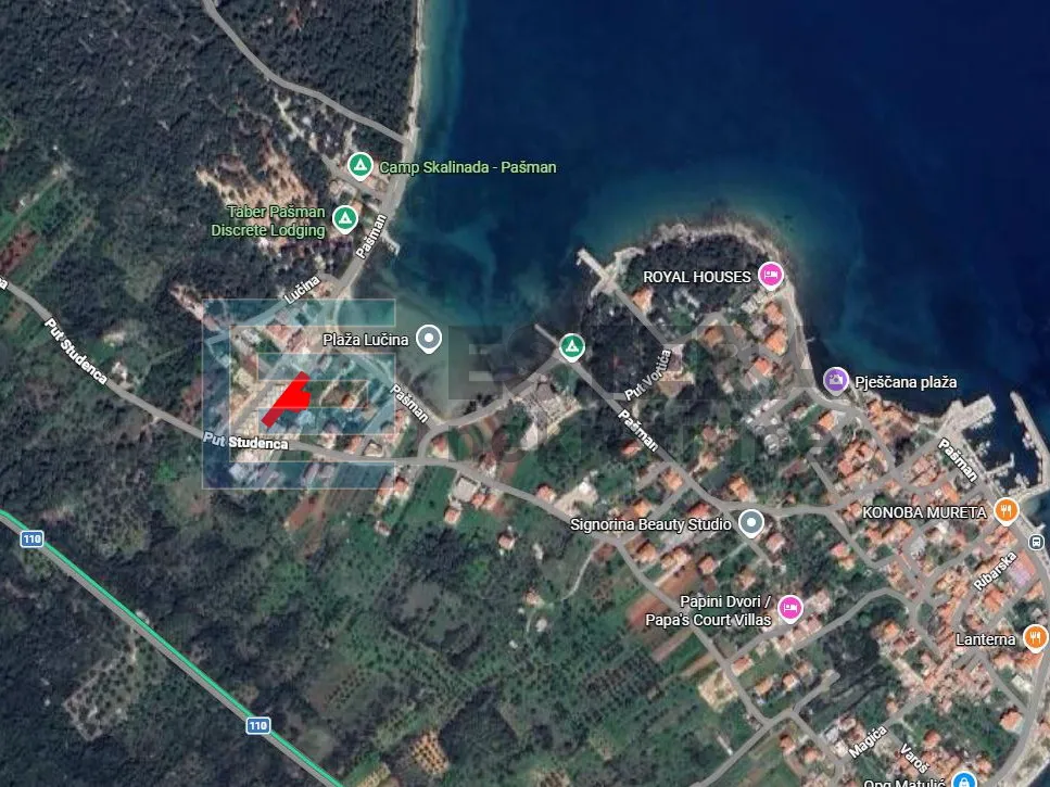Građevinsko zemljište 842 m2 PRODAJA Pašman, 80 m od mora