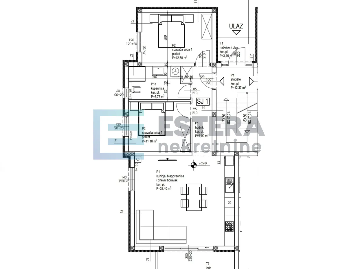 apartman s1 105 m2 prodaja pakoštane, 3s, prizemlje, vrt, loggia, parking, 300 m od mora - slika 9