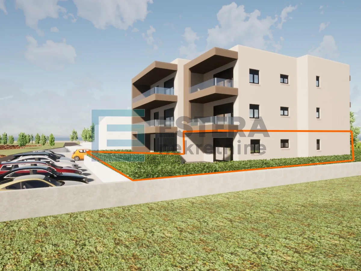 apartman s3 91 m2 prodaja turanj, 3s, priz, vrt, parking, 500 m od mora - slika 1