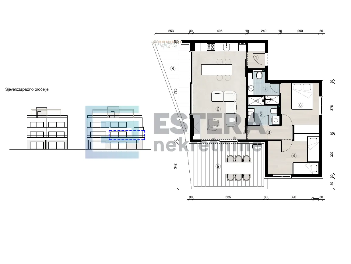 prodaja apartman, prvi red uz more, pogled, 77,60 m2 a4 - slika 3