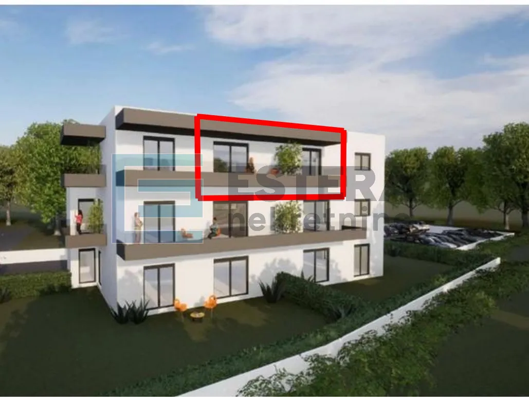 apartman sj5 55 m2 prodaja pakoštane, drage, 3s, 2.kat , parking, terasa - slika 1