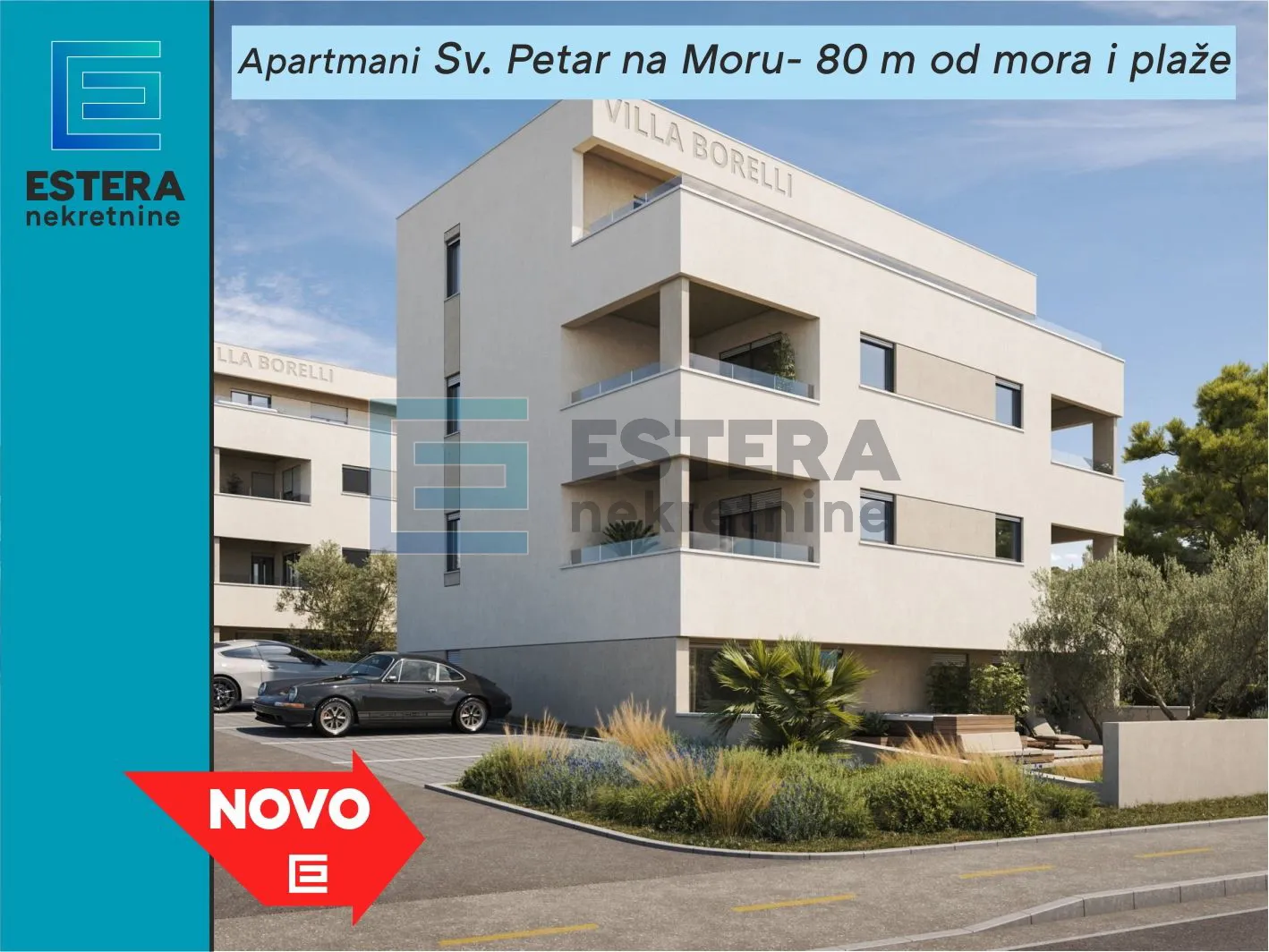 prodaja apartman s1v2 sv. petar na moru, 111 m2, parking, vrt, 70 m od mora - slika 1