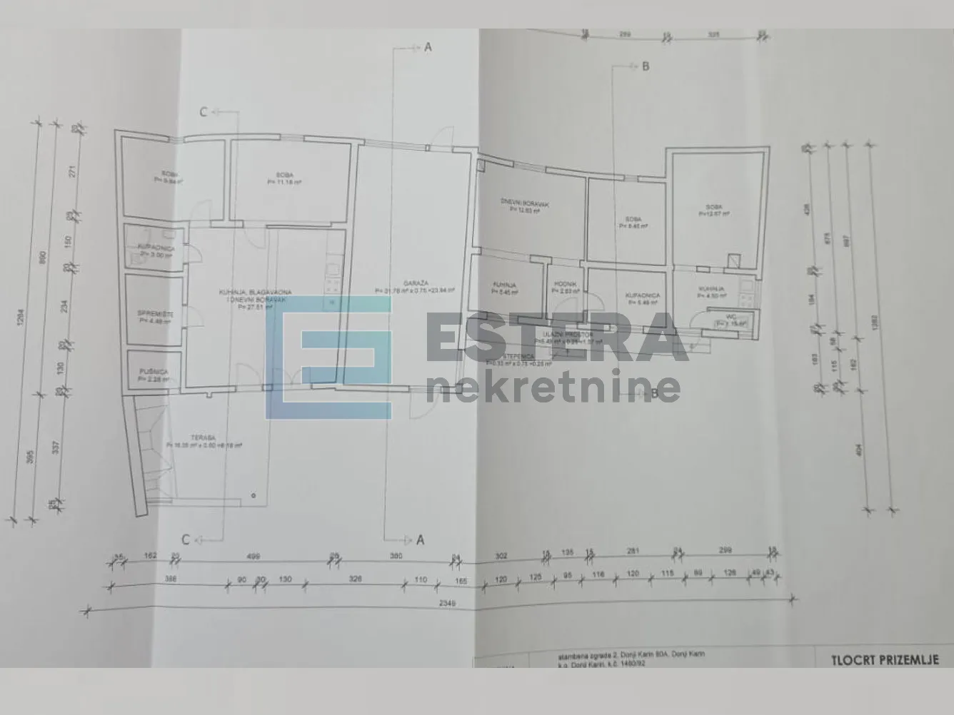 kuća 350 m2 prodaja donji karin, 2 stana i pomoćna zgrada s 2 apartmana - slika 42