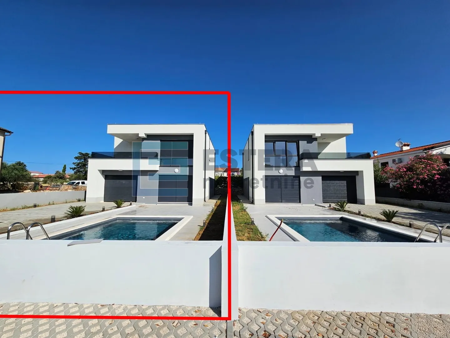 PRODAJA kuća sa bazenom Vir, 450 m od mora, 2 apartmana, garaža