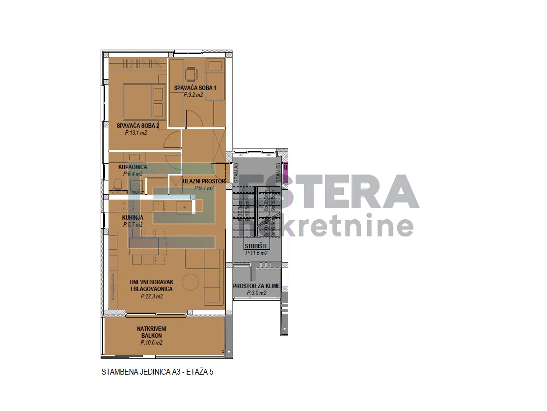 apartman 95 m2 prodaja sveti filip i jakov, pogled na more, 2s, 2.kat , parking, vrt, balkon - slika 12