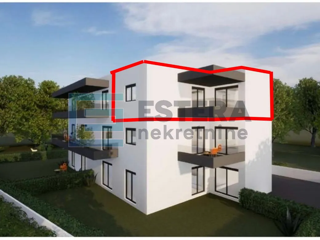 apartman sj6 59 m2 prodaja pakoštane, drage, 3s, 2.kat , parking, terasa - slika 1
