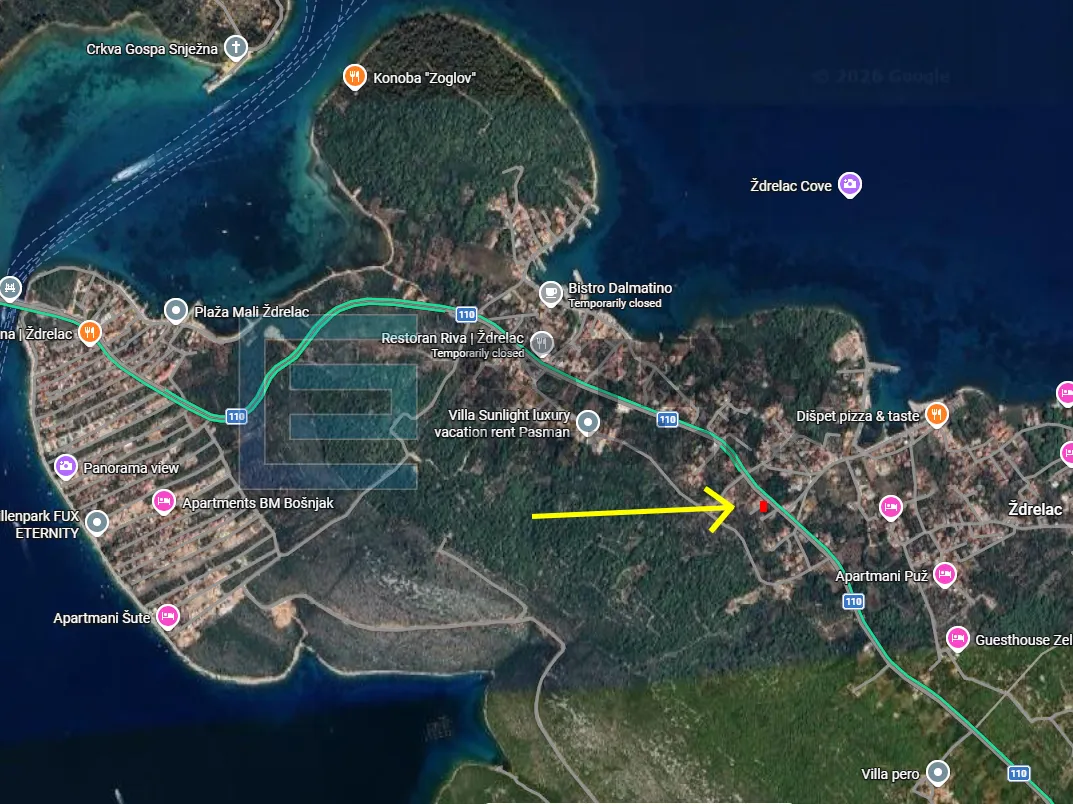 građevinsko zemljište prodaja ždrelac, otok pašman 619 m2, 350 do mora - slika 4