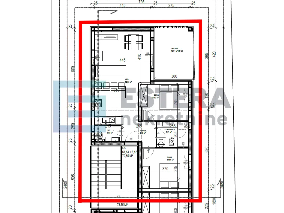 apartman s4 97 m2 prodaja sveti filip i jakov, 3s, 2. kat, parking, krovna terasa - slika 6