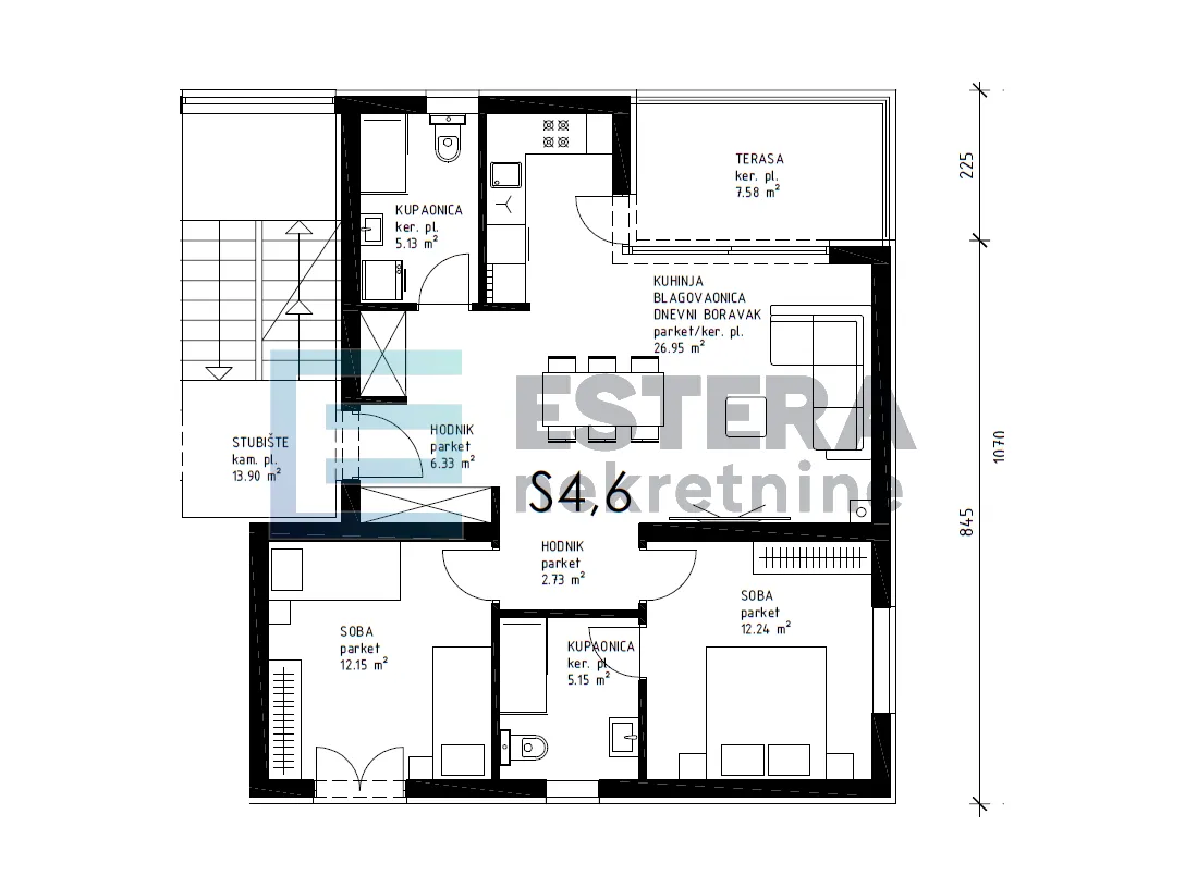 apartman prodaja 74 m2, 3s, 1. kat, parking - slika 5