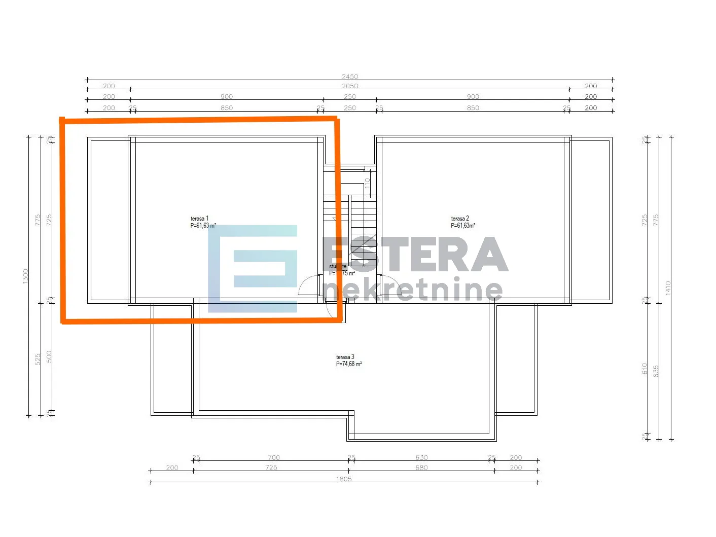 apartman s6 96 m2 prodaja turanj, 3s, 2. kat, krovna terasa, parking, 500 m od mora - slika 11