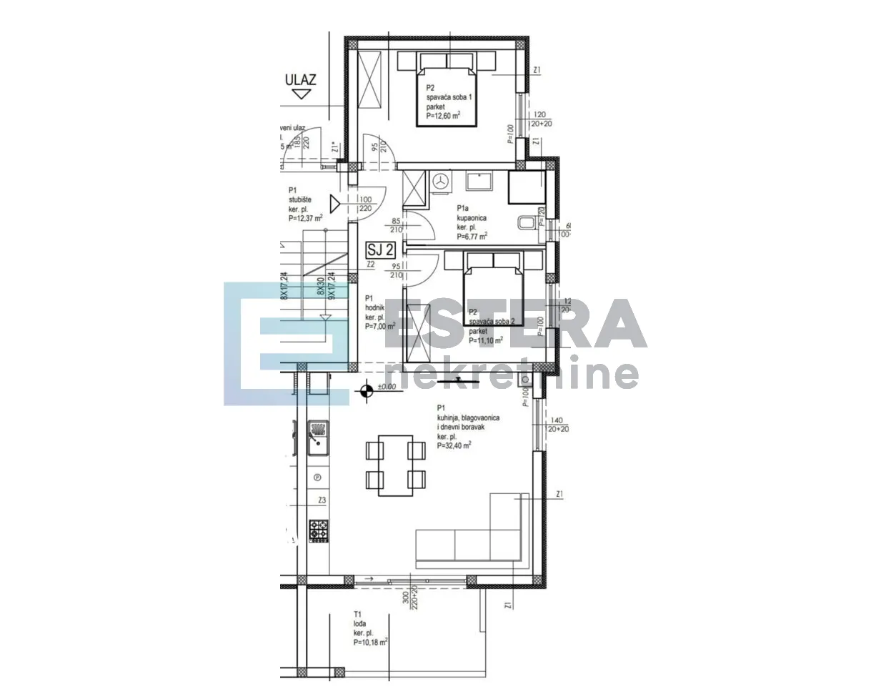 apartman s2 75 m2 prodaja pakoštane, 3s, prizemlje, vrt, loggia, parking, 300 m od mora - slika 9