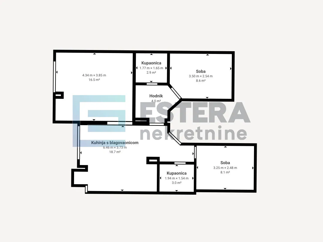 prodaja apartman zaton, 84 m2, 3s, parking, 2. kat, 200 m od mora - slika 14