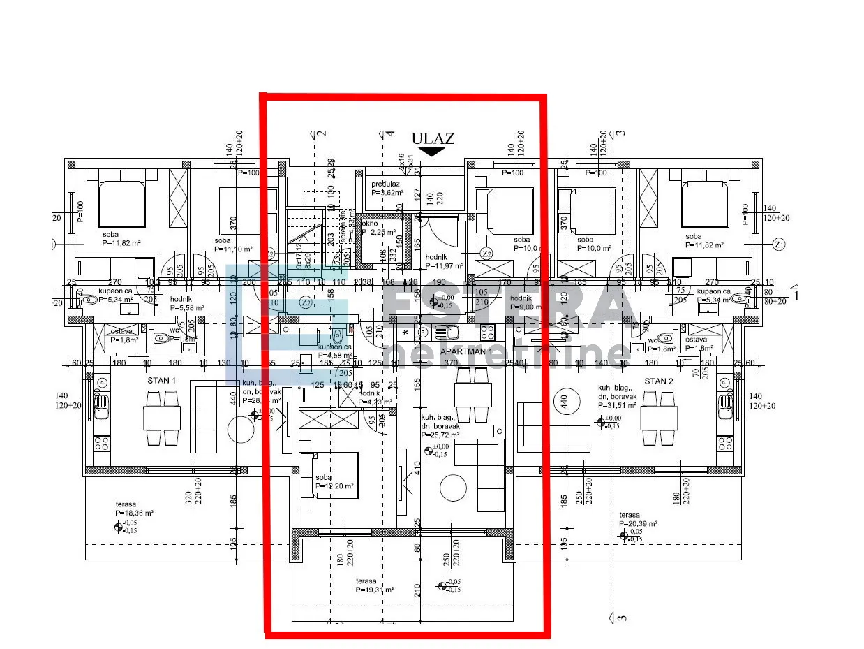 apartman a1 60 m2 prodaja turanj, 2s, priz, parking, vrt, 250 m od mora - slika 17