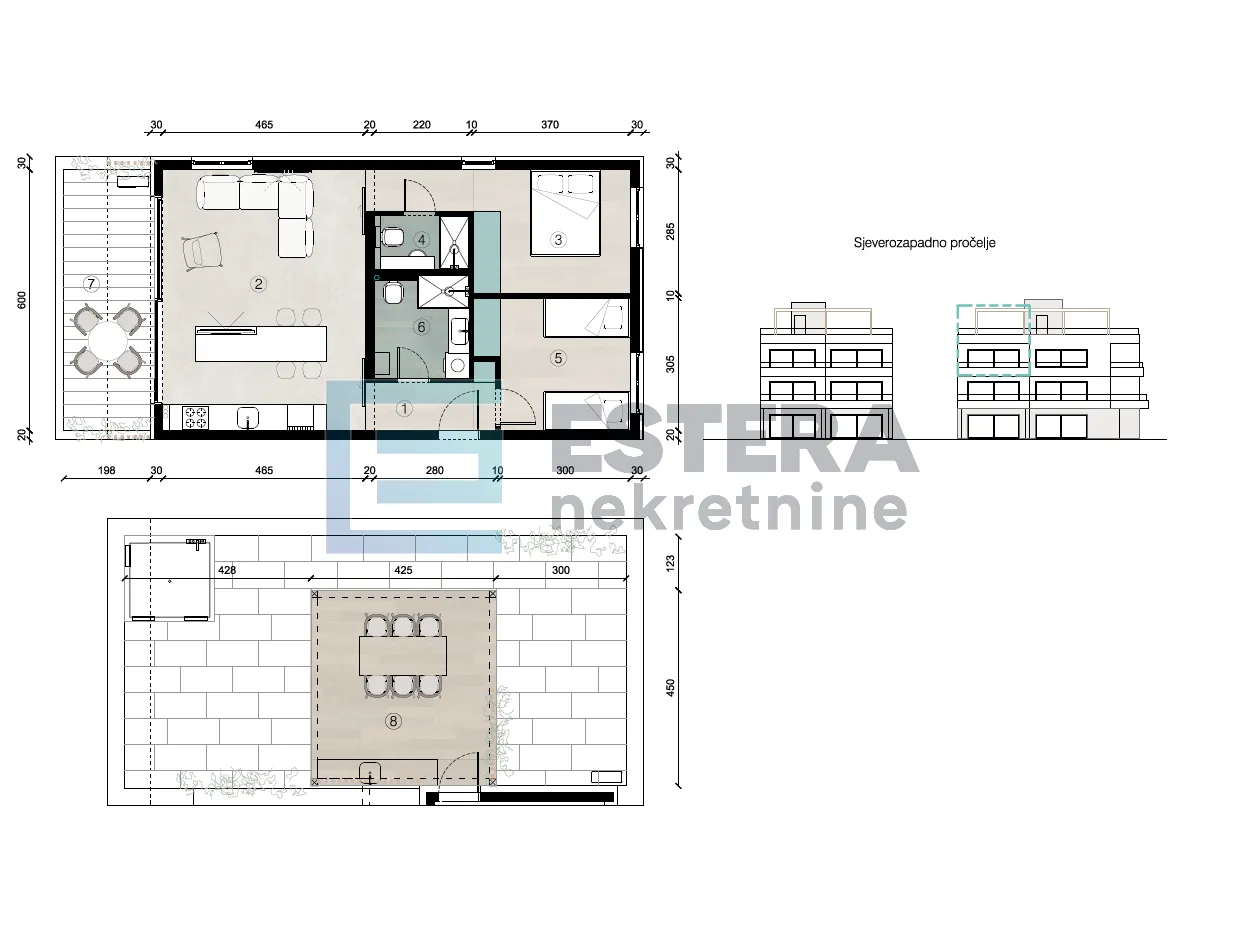 prodaja apartman, prvi red uz more, pogled, 87,55 m2, a5 - slika 3