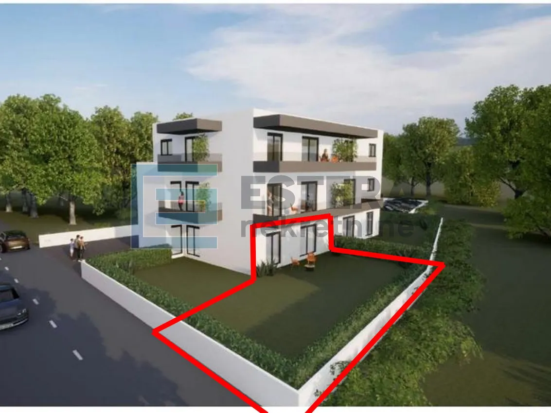 apartman ap2 50 m2 prodaja pakoštane, drage, 2s, priz , parking, vrt, terasa - slika 1