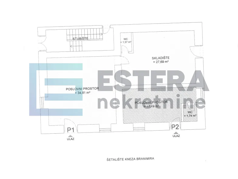 benkovac, centar poslovni prostori prodaja, 64 m2 + 19 m2 - slika 9