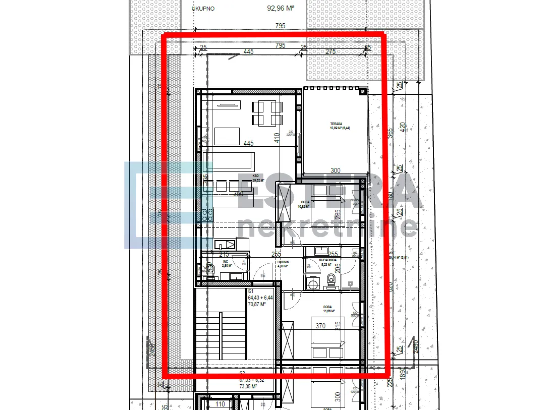 apartman s1 82 m2 prodaja sveti filip i jakov, 3s, prizemlje, parking, vrt - slika 6
