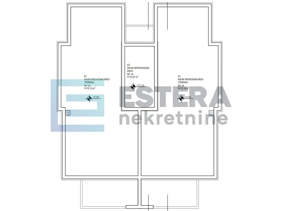apartman penthouse 77 m2 prodaja pakoštane, 3s, 2. kat, krovna terasa, loggia, 2x parking, 300 m od mora - slika 18