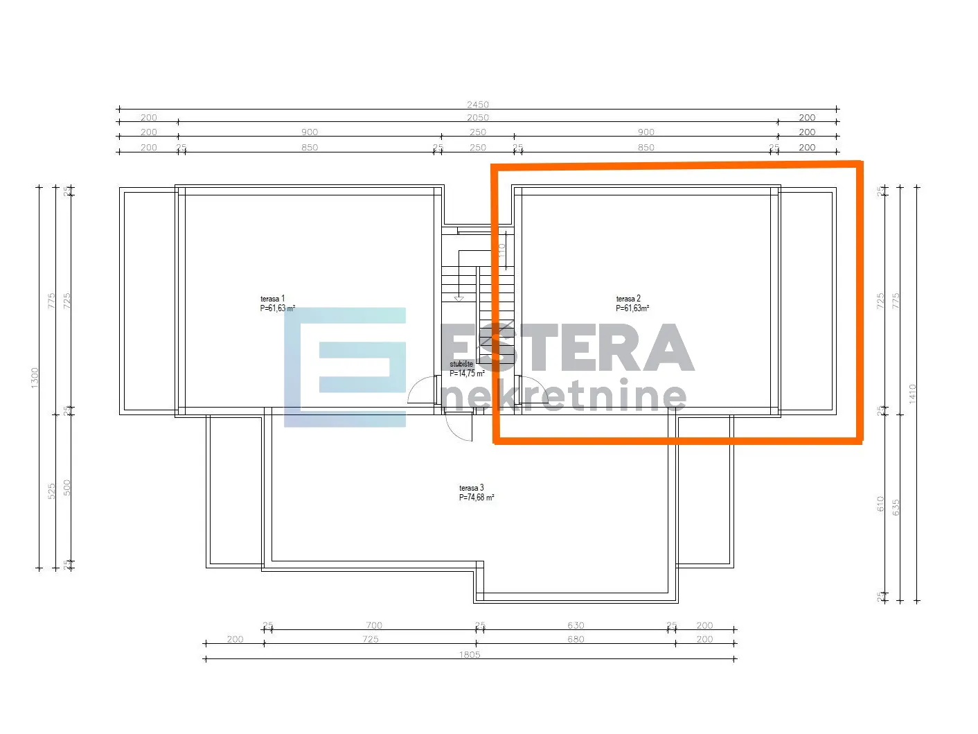 apartman s7 96 m2 prodaja turanj, 3s, 2. kat, krovna terasa, parking, 500 m od mora - slika 11
