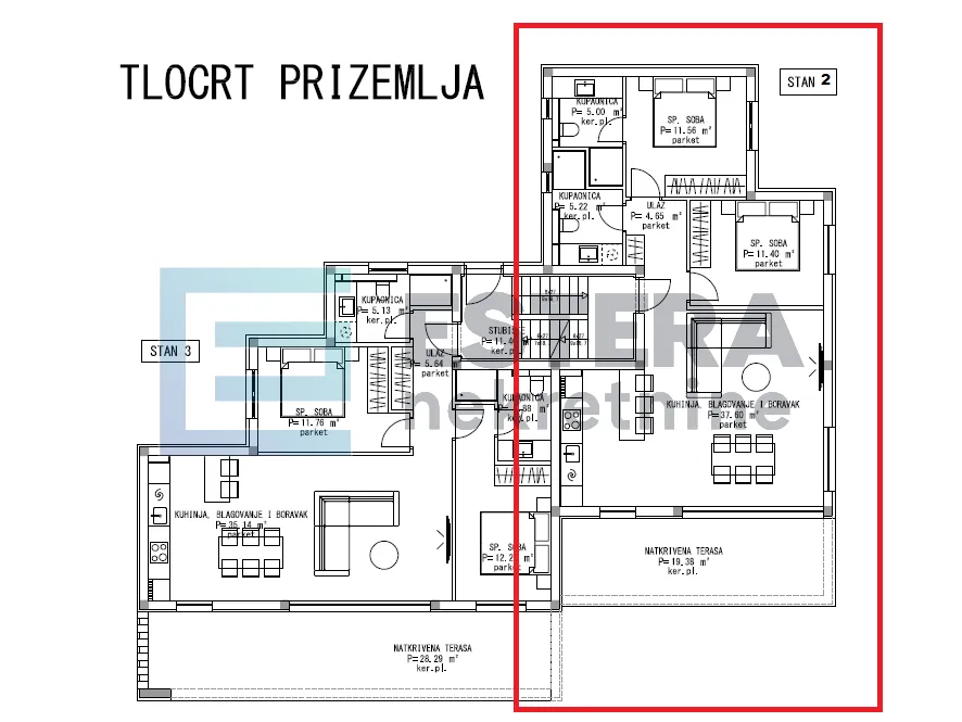 apartman prodaja maslenica, 90 m2, prizemlje - slika 21