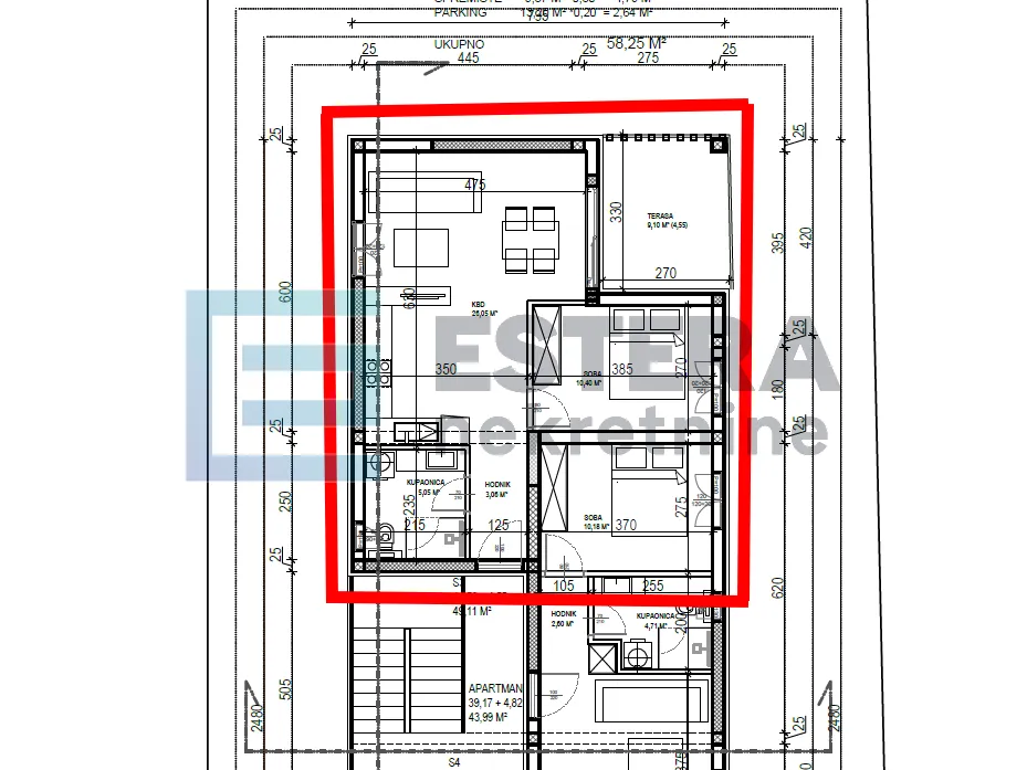 apartman s3 56 m2 prodaja sveti filip i jakov, 2s, 1. kat, parking, - slika 6