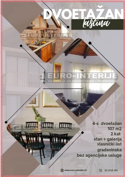 stan: zagreb - lašćina, četverosoban 107 m², 2. kat - bez provizije! - slika 1