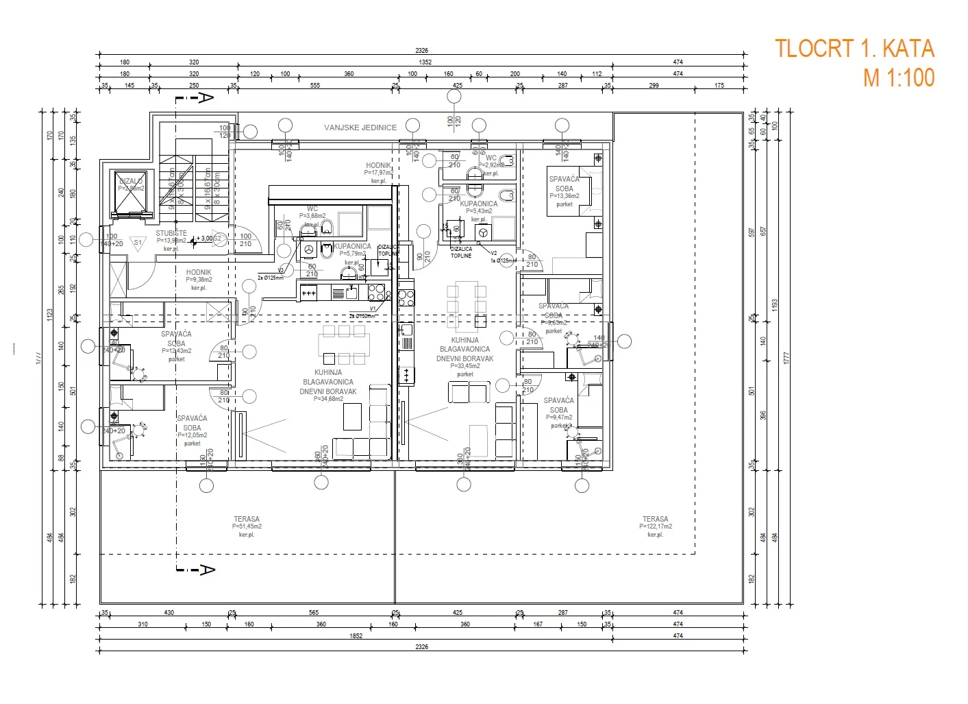 stan u zagrebu, gajnice, četverosoban 153.34 m² , 1. kat novogradnja - slika 19
